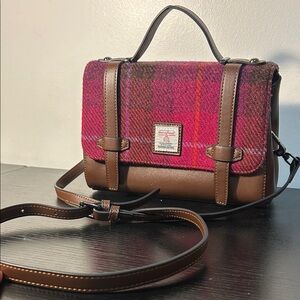 Stylish Brown and Pink Plaid Women's Bag